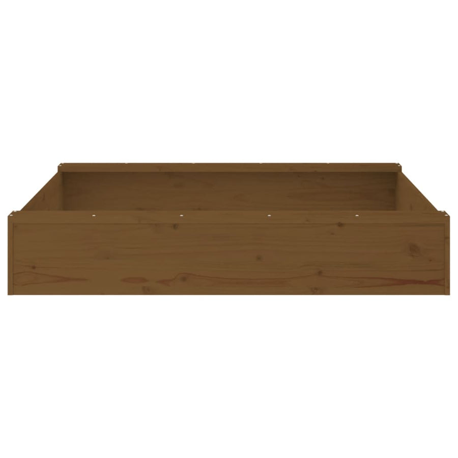 Zandbak Met Bankjes Vierkant Massief Grenenhout Honingbruin 111 x 111 x 20 cm Honingbruin grenenhout
