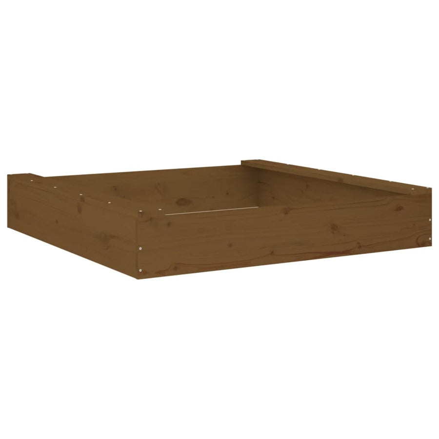 Zandbak Met Bankjes Vierkant Massief Grenenhout Honingbruin 111 x 111 x 20 cm Honingbruin grenenhout