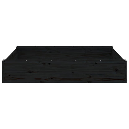 Zandbak Met Bankjes Vierkant Massief Grenenhout Zwart 111 x 111 x 20 cm Zwart grenenhout