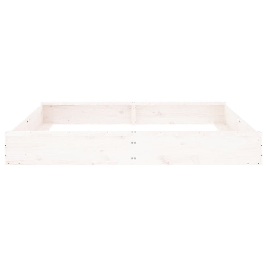 Zandbak Met Bankjes Vierkant Massief Grenenhout Wit 160 x 160 x 20 cm Wit grenenhout