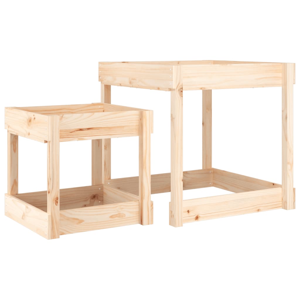 Zandtafels 2 Stuks Massief Grenenhout