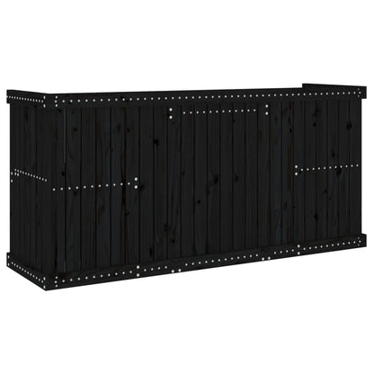 Balkonset 2-Zits Massief Grenenhout Zwart Zwart grenenhout