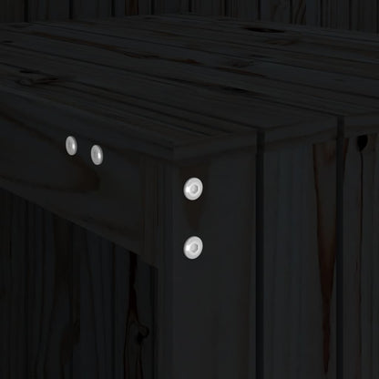 Balkonset 2-Zits Massief Grenenhout Zwart Zwart grenenhout