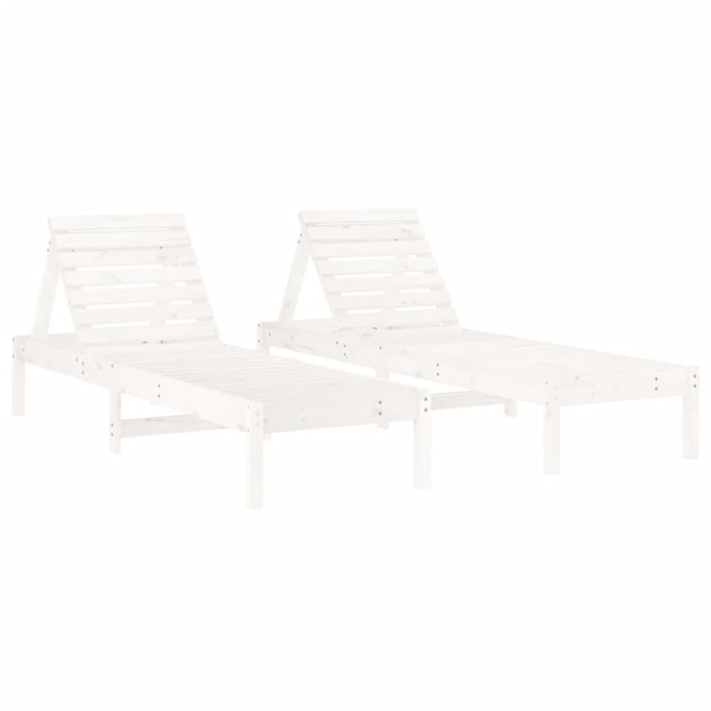 Ligstoelen 199,5X60X74 Cm Massief Grenenhout Wit 2 Wit grenenhout