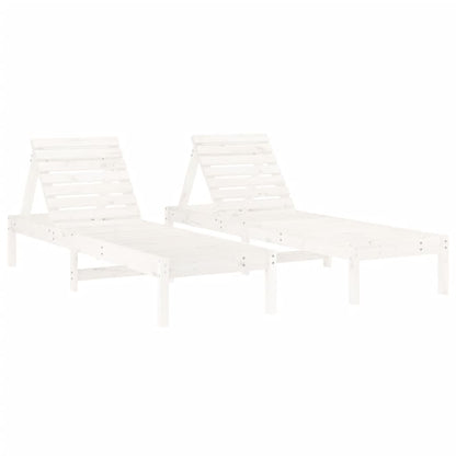 Ligstoelen 199,5X60X74 Cm Massief Grenenhout Wit 2 Wit grenenhout