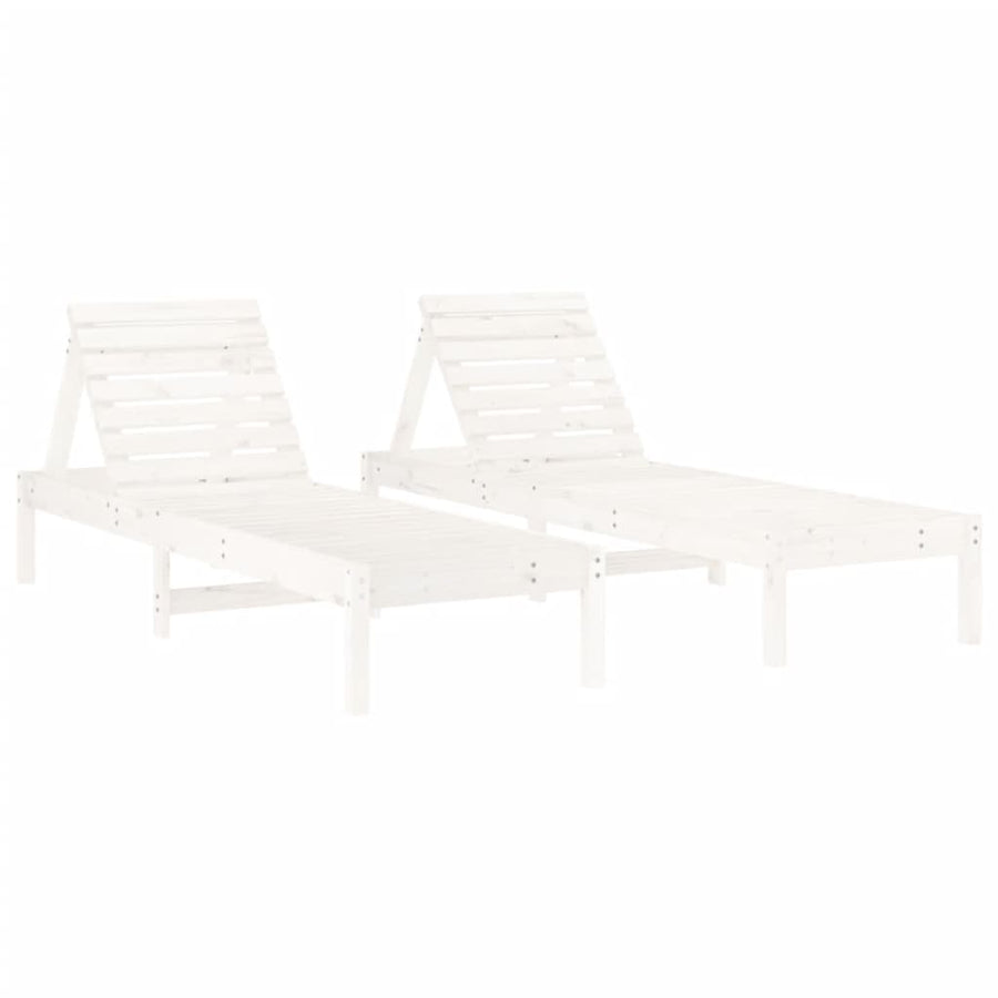 Ligstoelen 199,5X60X74 Cm Massief Grenenhout Wit 2 Wit grenenhout