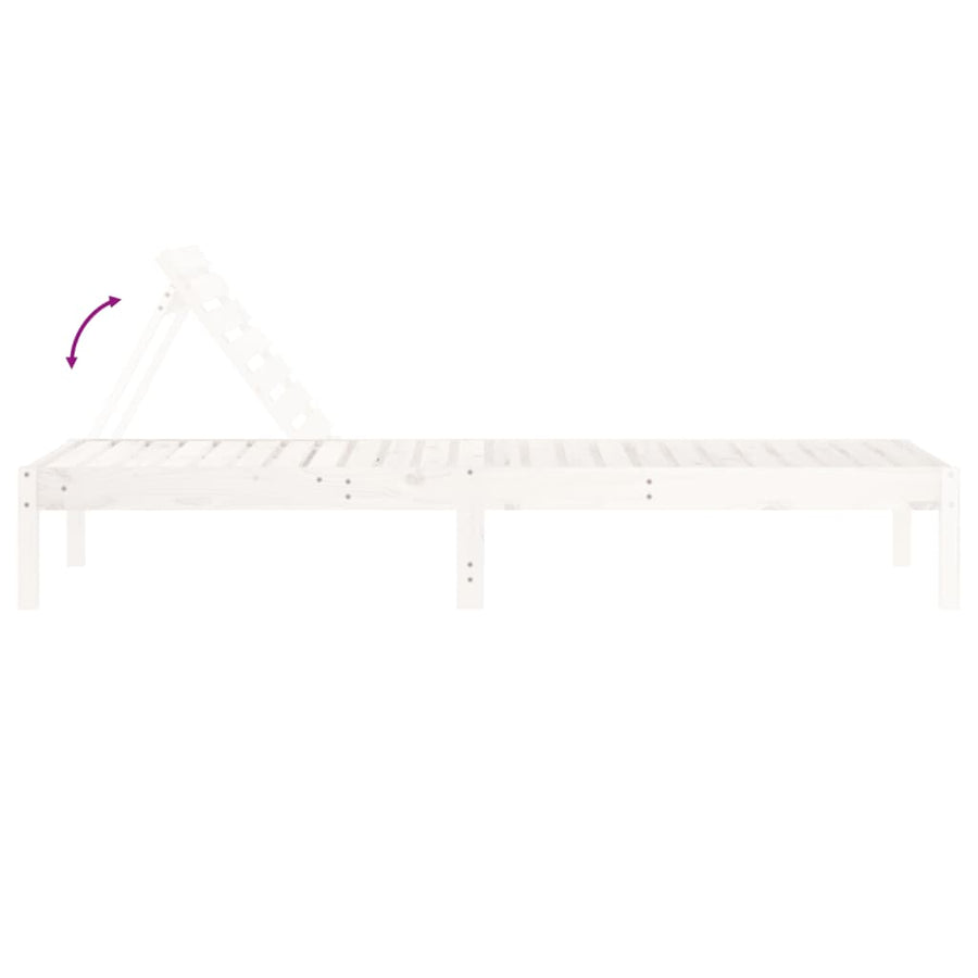 Ligstoelen 199,5X60X74 Cm Massief Grenenhout Wit 2 Wit grenenhout