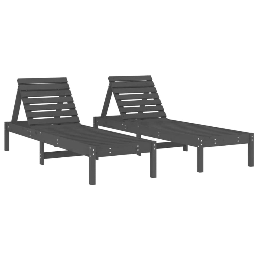 Ligbedden 199,5X60X74 Cm Massief Grenenhout Grijs 2 Grijs grenenhout