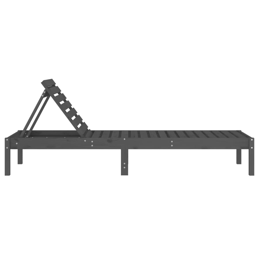 Ligbedden 199,5X60X74 Cm Massief Grenenhout Grijs 2 Grijs grenenhout