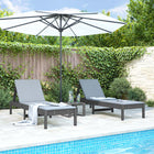 Sun loungers 2 pcs 199.5x60x74 cm solid pine wood grey