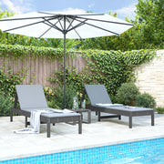 Ligbedden 2 st massief grenenhout grijs 199,5x60x74 cm