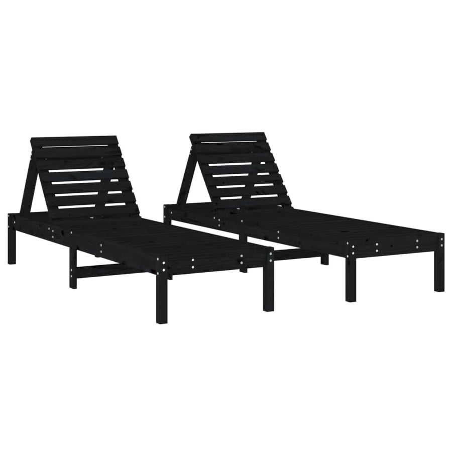 Ligbedden 199,5X60X74 Cm Massief Grenenhout Zwart 2 Zwart grenenhout