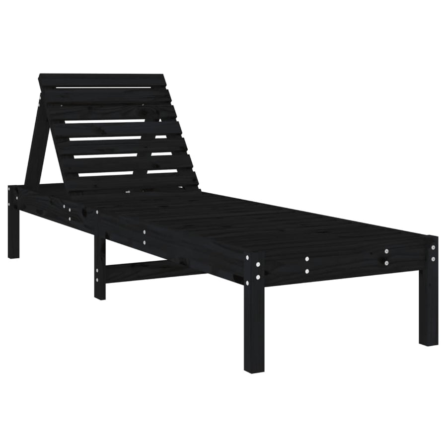 Ligbedden 199,5X60X74 Cm Massief Grenenhout Zwart 2 Zwart grenenhout
