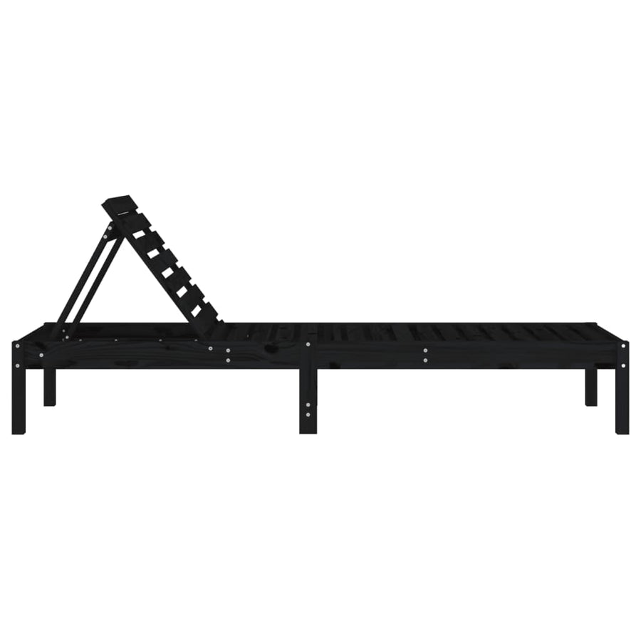 Ligbedden 199,5X60X74 Cm Massief Grenenhout Zwart 2 Zwart grenenhout