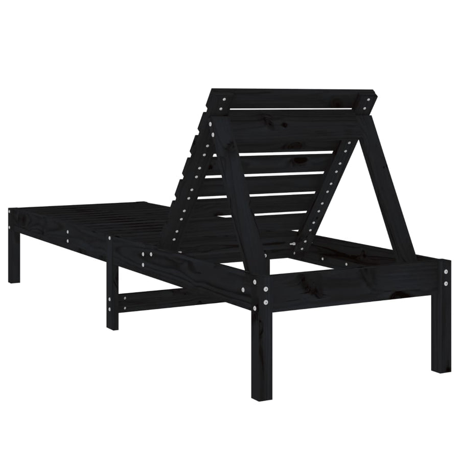 Ligbedden 199,5X60X74 Cm Massief Grenenhout Zwart 2 Zwart grenenhout