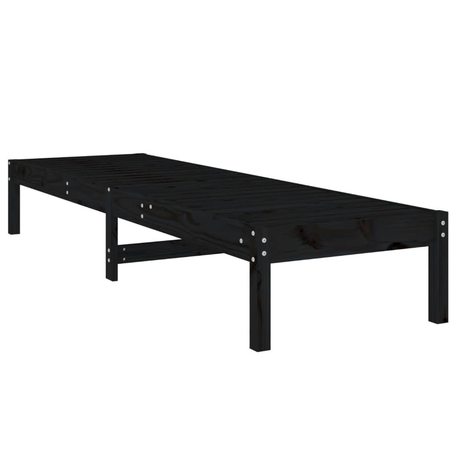 Ligbedden 199,5X60X74 Cm Massief Grenenhout Zwart 2 Zwart grenenhout