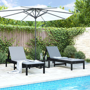 Ligbedden 2 st massief grenenhout zwart 199,5x60x74 cm