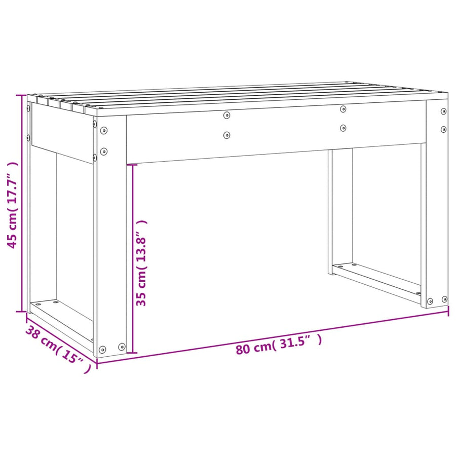 Tuinbank Massief Grenenhout Honingbruin 80 x 38 x 45 cm Honingbruin grenenhout
