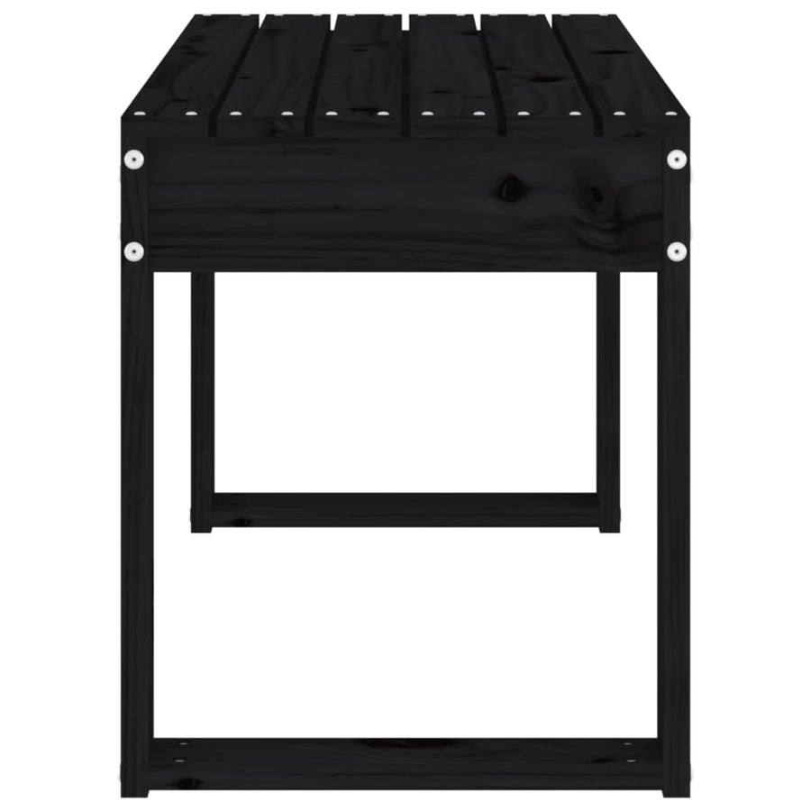 Tuinbank Massief Grenenhout Zwart 80 x 38 x 45 cm Zwart grenenhout