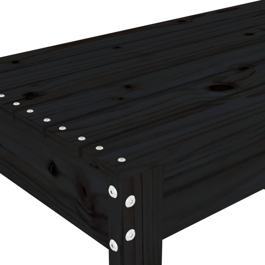 Tuinbank Massief Grenenhout Zwart 80 x 38 x 45 cm Zwart grenenhout