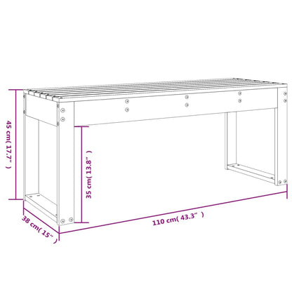 Tuinbank Massief Grenenhout Grijs 110 x 38 x 45 cm Grijs grenenhout