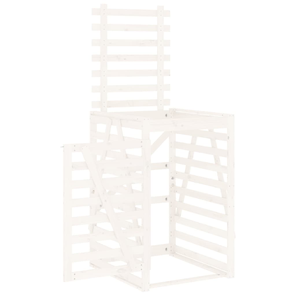 Containerberging 84X90X128,5 Cm Massief Grenenhout Wit 84 x 90 x 128.5 cm Wit grenenhout