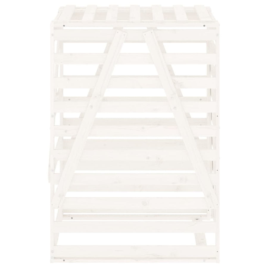 Containerberging 84X90X128,5 Cm Massief Grenenhout Wit 84 x 90 x 128.5 cm Wit grenenhout