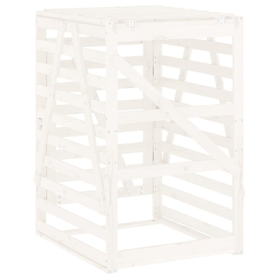 Containerberging 84X90X128,5 Cm Massief Grenenhout Wit 84 x 90 x 128.5 cm Wit grenenhout