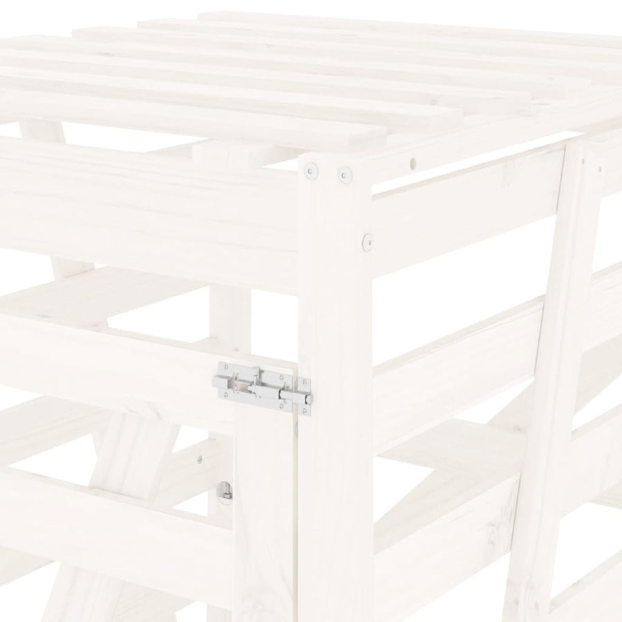 Containerberging 84X90X128,5 Cm Massief Grenenhout Wit 84 x 90 x 128.5 cm Wit grenenhout
