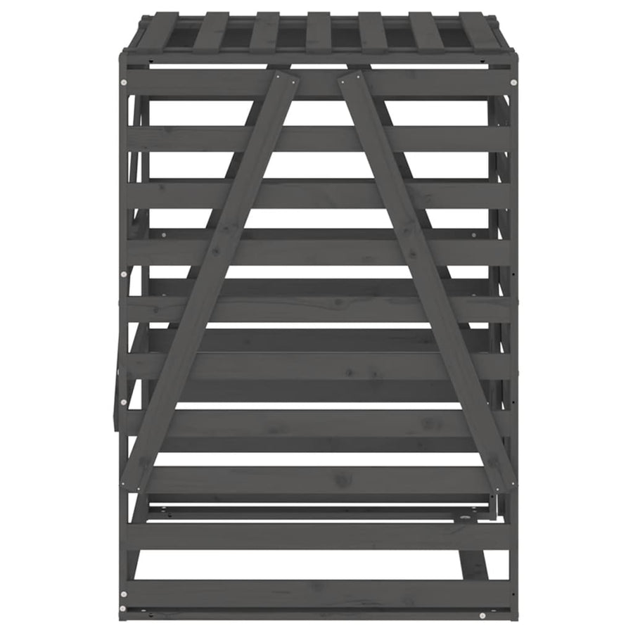 Containerberging 84X90X128,5 Cm Massief Grenenhout Grijs 84 x 90 x 128.5 cm Grijs grenenhout