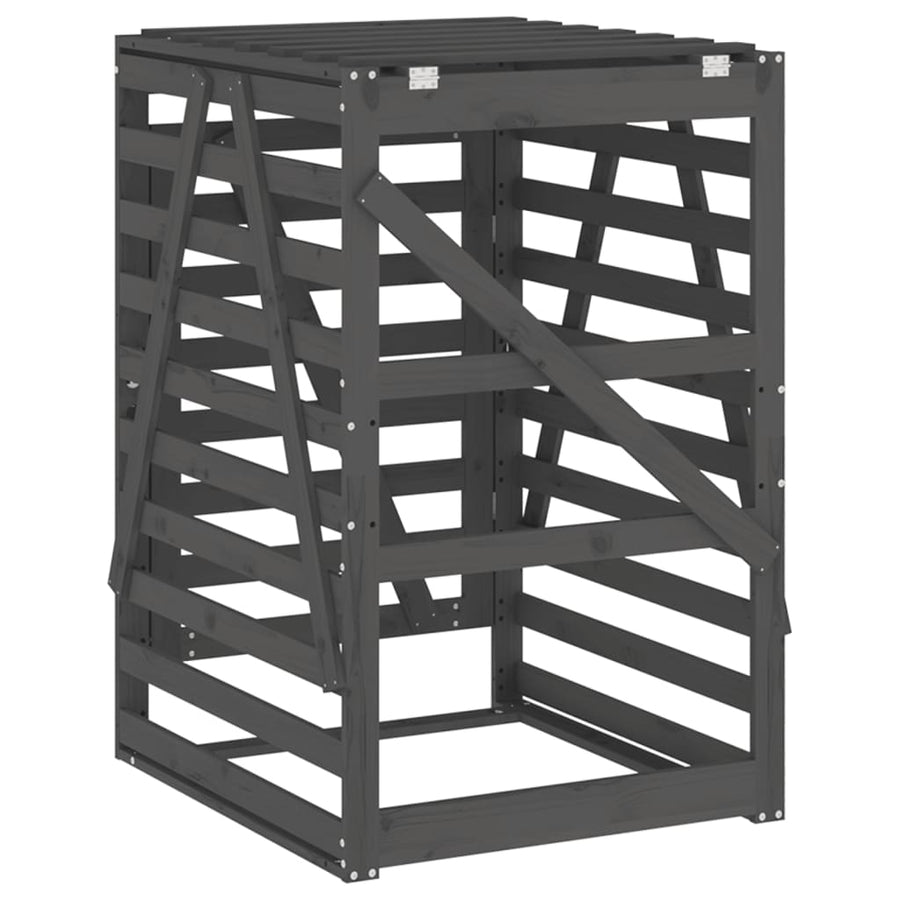Containerberging 84X90X128,5 Cm Massief Grenenhout Grijs 84 x 90 x 128.5 cm Grijs grenenhout