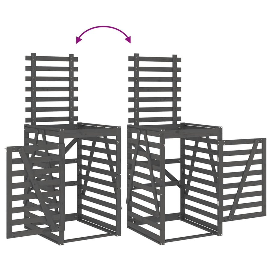 Containerberging 84X90X128,5 Cm Massief Grenenhout Grijs 84 x 90 x 128.5 cm Grijs grenenhout