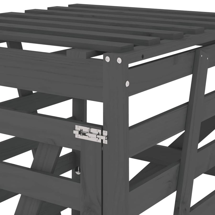 Containerberging 84X90X128,5 Cm Massief Grenenhout Grijs 84 x 90 x 128.5 cm Grijs grenenhout
