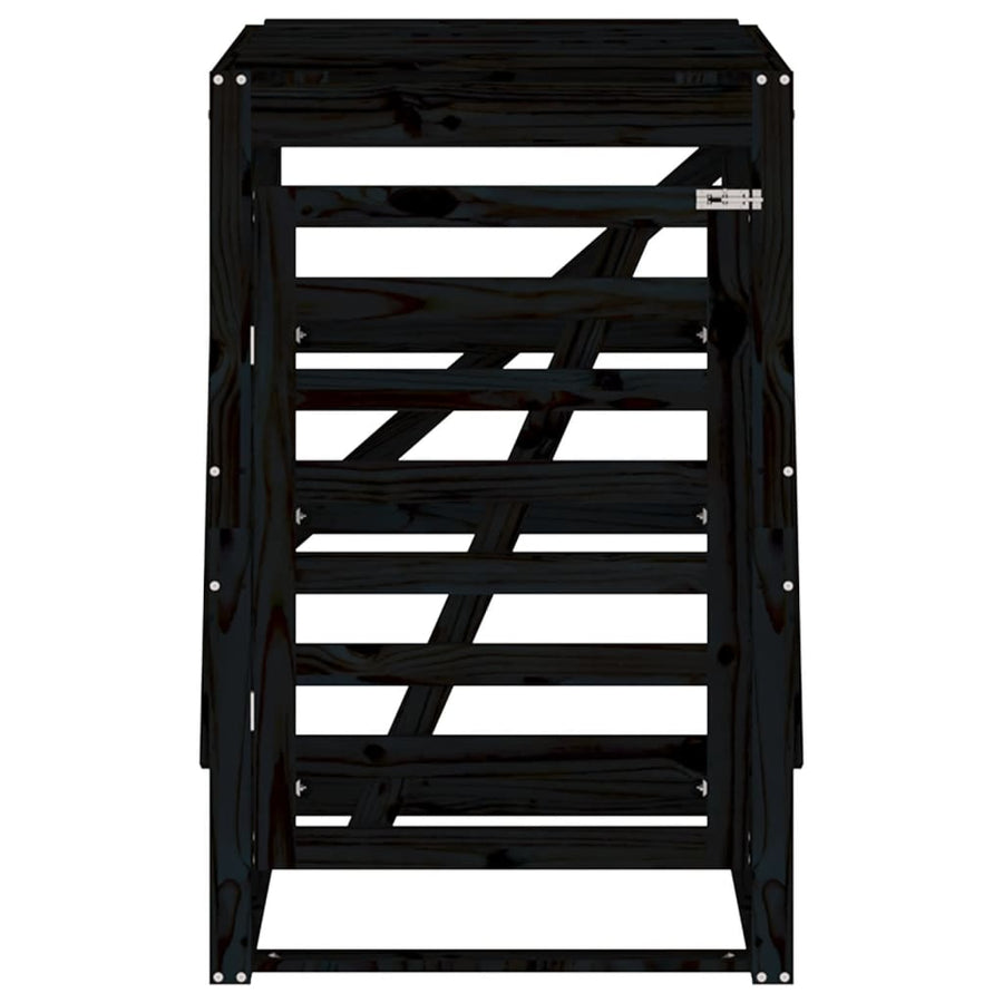 Containerberging 84X90X128,5 Cm Massief Grenenhout Zwart 84 x 90 x 128.5 cm Zwart grenenhout