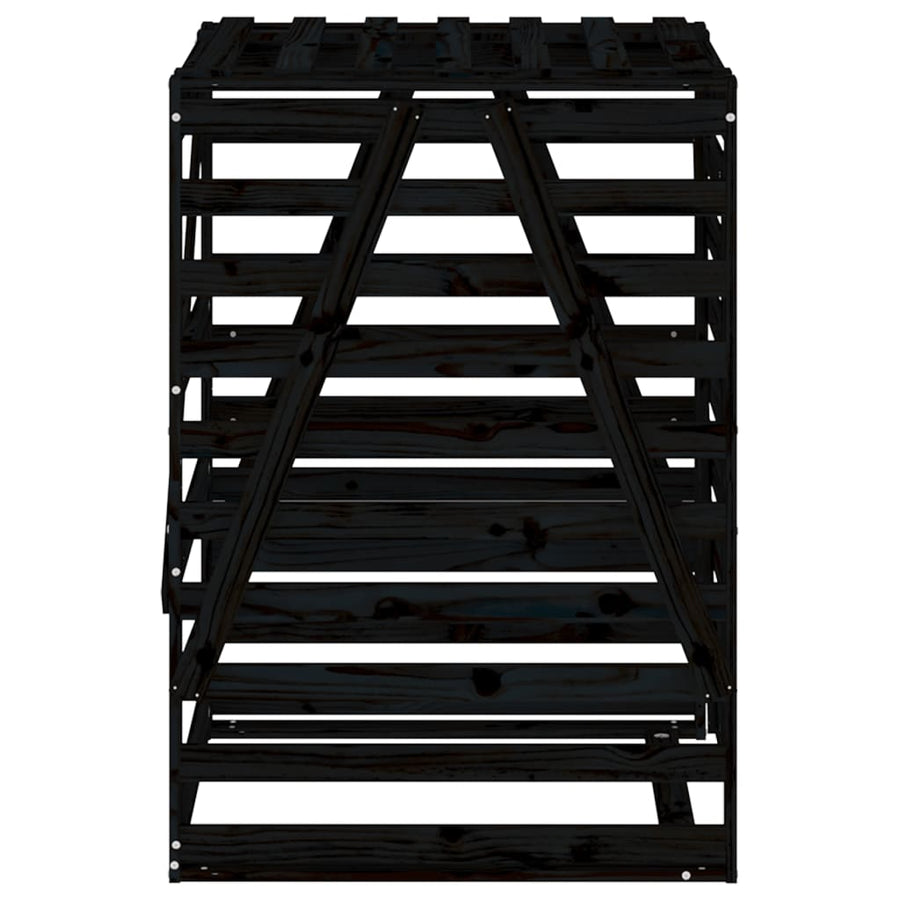 Containerberging 84X90X128,5 Cm Massief Grenenhout Zwart 84 x 90 x 128.5 cm Zwart grenenhout