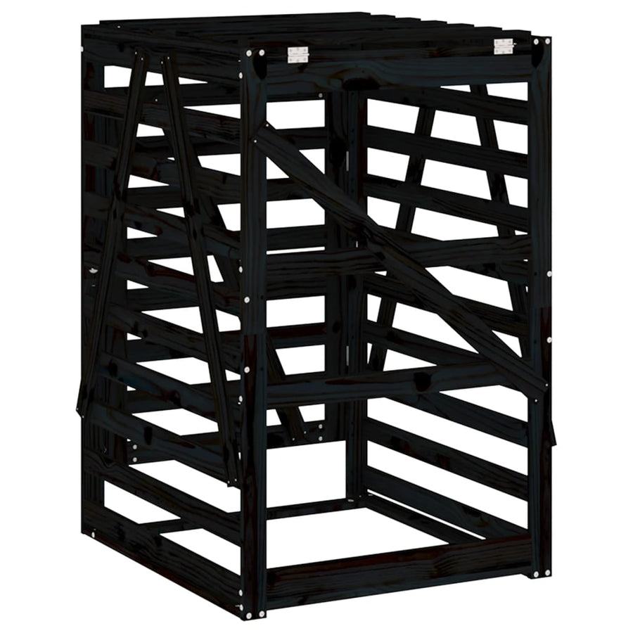 Containerberging 84X90X128,5 Cm Massief Grenenhout Zwart 84 x 90 x 128.5 cm Zwart grenenhout