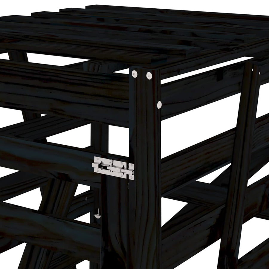 Containerberging 84X90X128,5 Cm Massief Grenenhout Zwart 84 x 90 x 128.5 cm Zwart grenenhout