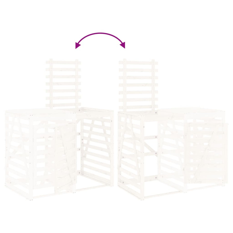 Containerberging Verlengstuk Massief Grenenhout Wit 78 x 91.5 x 128.5 cm Wit grenenhout