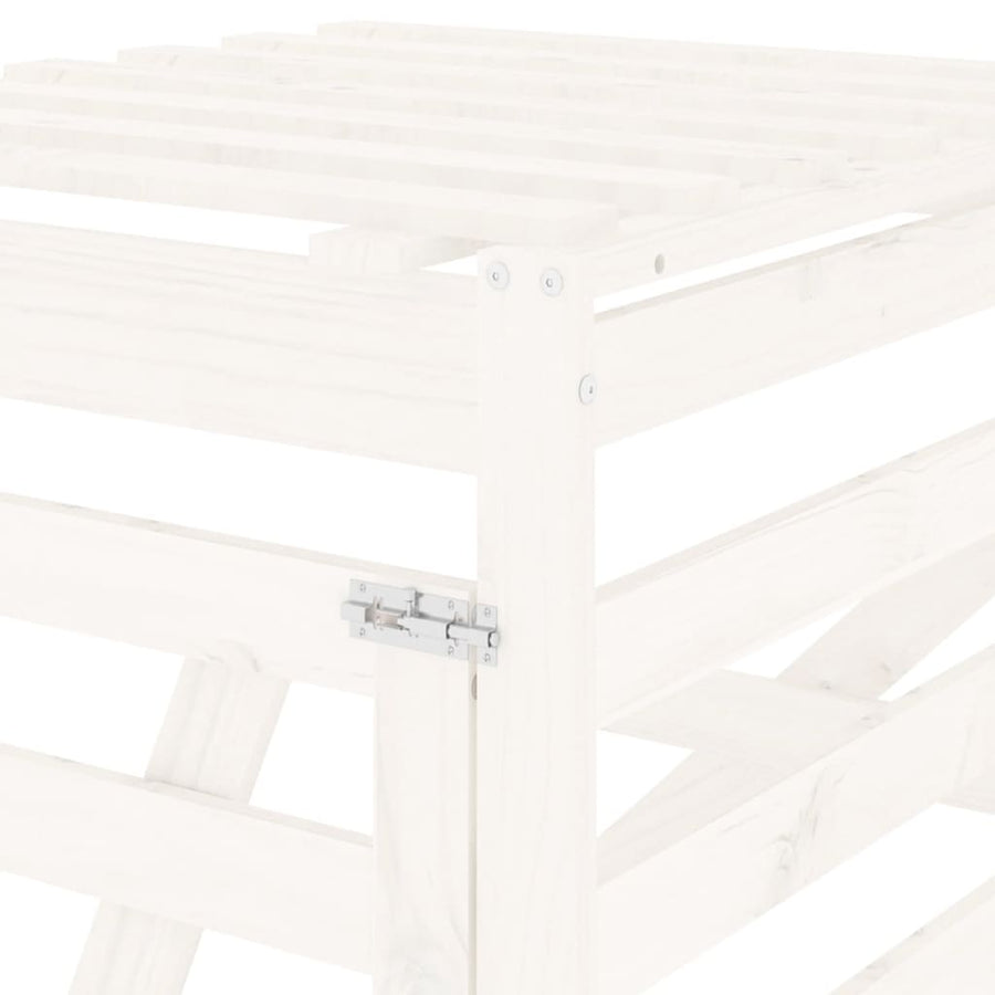 Containerberging Verlengstuk Massief Grenenhout Wit 78 x 91.5 x 128.5 cm Wit grenenhout