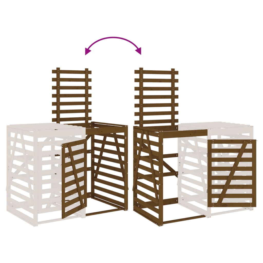 Containerberging Verlengstuk Massief Grenenhout Honingbruin 78 x 91.5 x 128.5 cm Honingbruin grenenhout