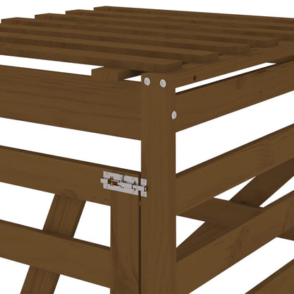 Containerberging Verlengstuk Massief Grenenhout Honingbruin 78 x 91.5 x 128.5 cm Honingbruin grenenhout