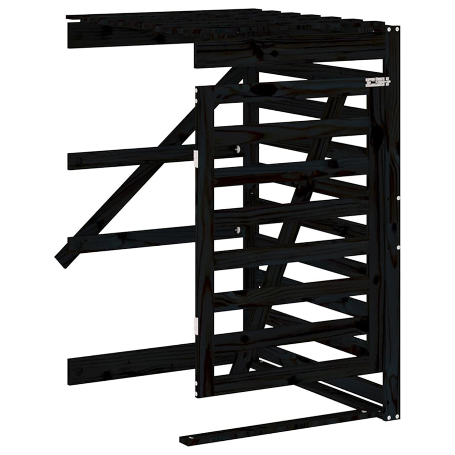 Containerberging Verlengstuk Massief Grenenhout Zwart 78 x 91.5 x 128.5 cm Zwart grenenhout