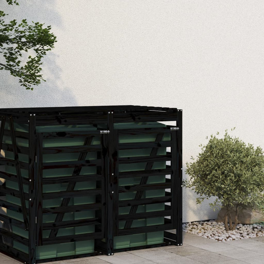 Containerberging Verlengstuk Massief Grenenhout Zwart 78 x 91.5 x 128.5 cm Zwart grenenhout