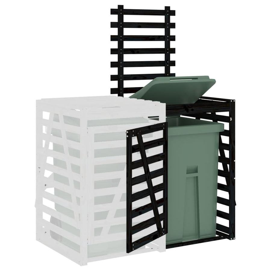 Containerberging Verlengstuk Massief Grenenhout Zwart 78 x 91.5 x 128.5 cm Zwart grenenhout