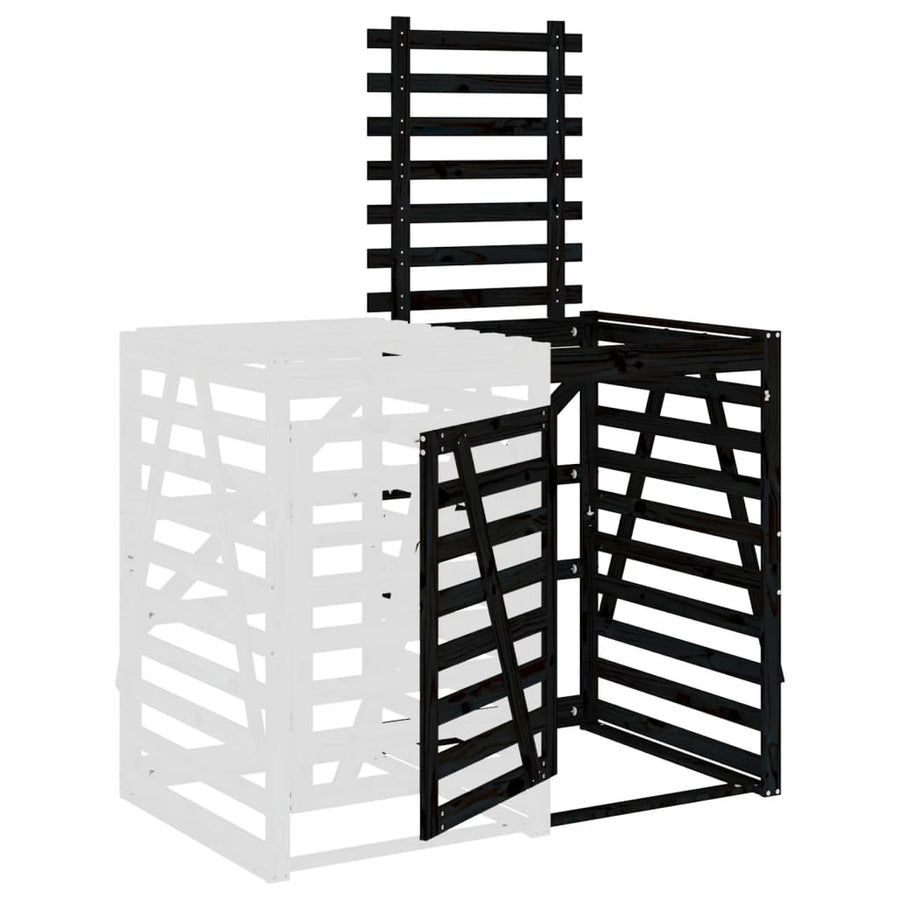Containerberging Verlengstuk Massief Grenenhout Zwart 78 x 91.5 x 128.5 cm Zwart grenenhout