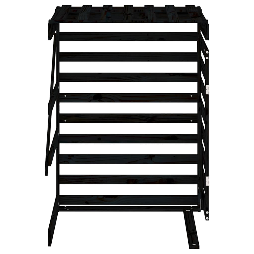 Containerberging Verlengstuk Massief Grenenhout Zwart 78 x 91.5 x 128.5 cm Zwart grenenhout