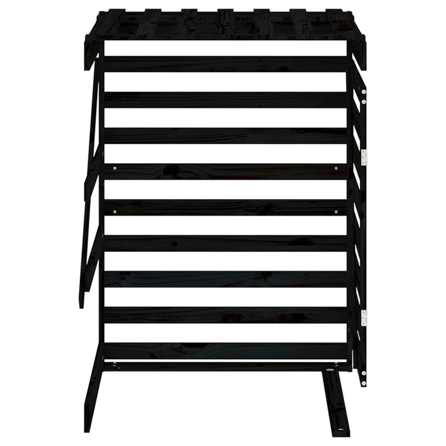 Containerberging Verlengstuk Massief Grenenhout Zwart 78 x 91.5 x 128.5 cm Zwart grenenhout