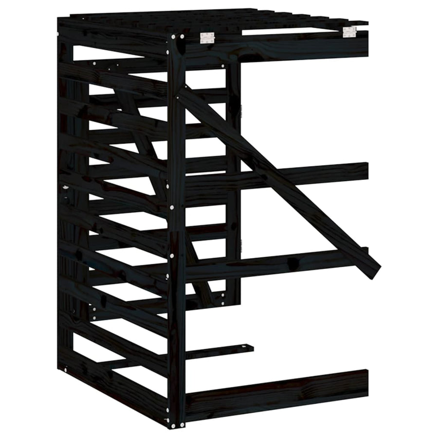 Containerberging Verlengstuk Massief Grenenhout Zwart 78 x 91.5 x 128.5 cm Zwart grenenhout