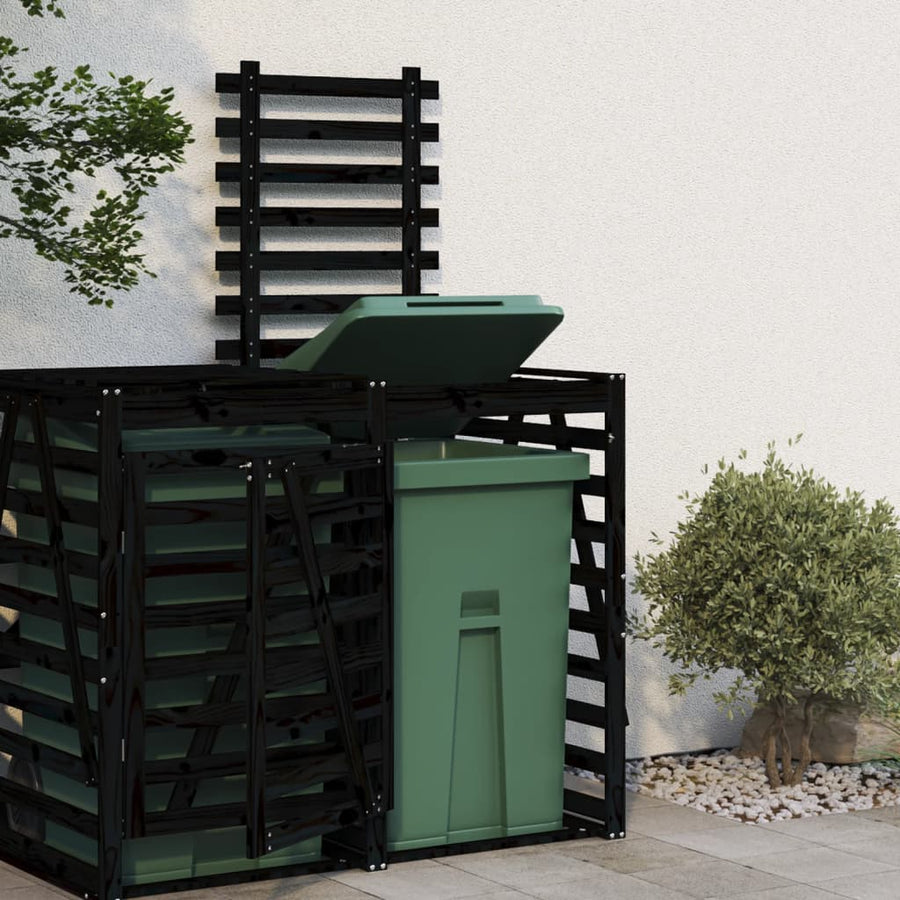 Containerberging Verlengstuk Massief Grenenhout Zwart 78 x 91.5 x 128.5 cm Zwart grenenhout