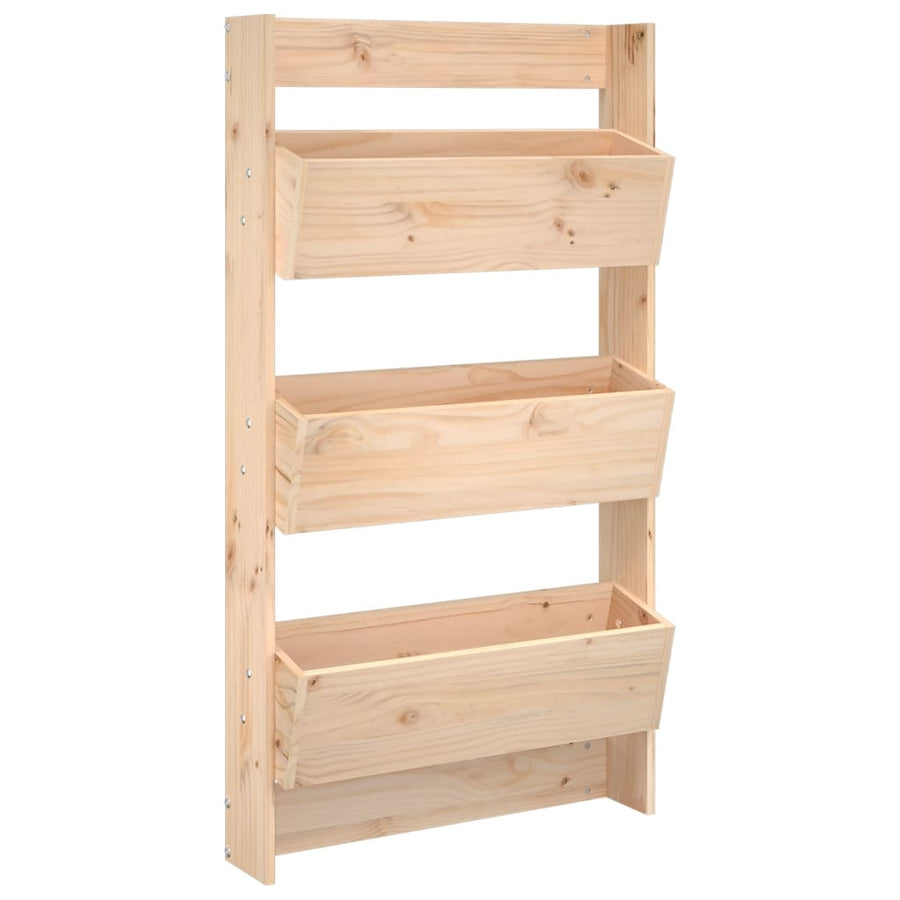 Plantenbak Wandmontage 3-Laags 60X8,5X0 Cm Grenenhout Natuurlijk grenenhout